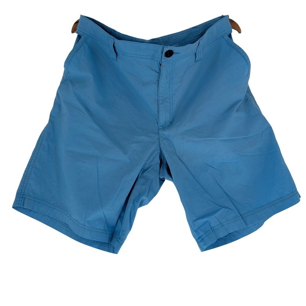 Columbia Mens Blue Cotton Flat Front Casual Outdoor Shorts 38W 10L AM4471